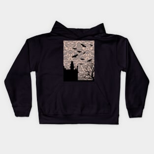 Ghotic Seamless Pattern - Addams Family House Kids Hoodie